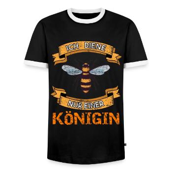 Ich diene nur einer Königin - Bienen Imker Honig - Männer Kontrast-T-Shirt - Schwarz/Weiß - Vorne - AI Model Female 172 light (172cm) & AI Model Male 178 light (178cm)