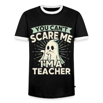 Lehrer Geist Halloween - Männer Kontrast-T-Shirt - Schwarz/Weiß - Vorne - AI Model Female 172 light (172cm) & AI Model Male 178 light (178cm)