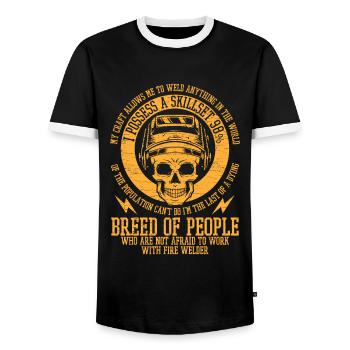 Schweißer Schweißen Metallarbeiter Geschenk - Männer Kontrast-T-Shirt - Schwarz/Weiß - Vorne - AI Model Female 172 light (172cm) & AI Model Male 178 light (178cm)