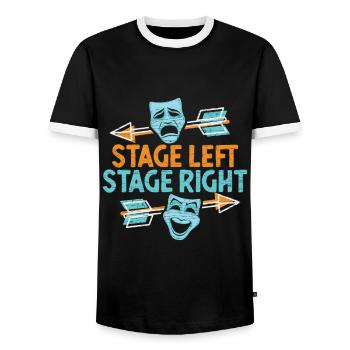 Drama Schauspieler Theater Musical - Männer Kontrast-T-Shirt - Schwarz/Weiß - Vorne - AI Model Female 172 light (172cm) & AI Model Male 178 light (178cm)