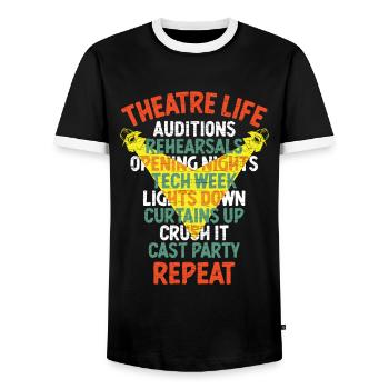 Theater Geschenk Schauspieler Musical - Männer Kontrast-T-Shirt - Schwarz/Weiß - Vorne - AI Model Female 172 light (172cm) & AI Model Male 178 light (178cm)