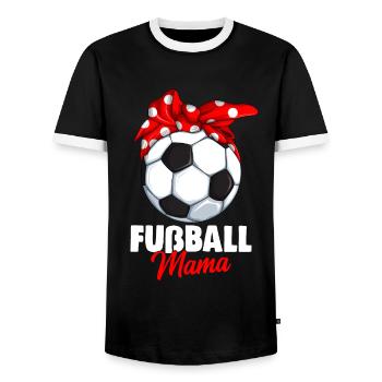 Fußball Mama Fußballer Mutter - Männer Kontrast-T-Shirt - Schwarz/Weiß - Vorne - AI Model Female 172 light (172cm) & AI Model Male 178 light (178cm)