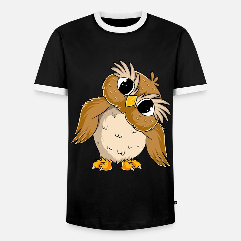 Eulen Liebhaber Mädchen Kinder Eule - Männer Kontrast-T-Shirt - Schwarz/Weiß