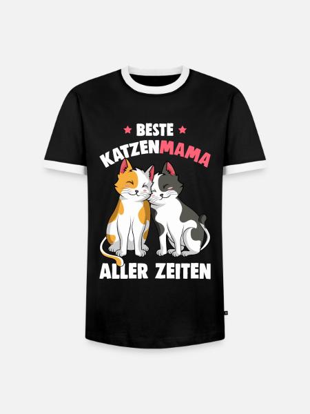 Beste Katzen Mama aller Zeiten Katzenmama Katze - Männer Kontrast-T-Shirt - Schwarz/Weiß