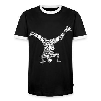 Breakdance Breakdancer Herren Kinder Jungen - Männer Kontrast-T-Shirt - Schwarz/Weiß - Vorne - AI Model Female 172 light (172cm) & AI Model Male 178 light (178cm)