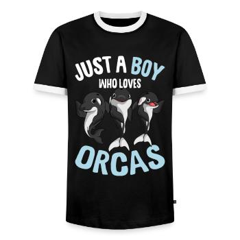 Orque garçon - T-shirt contrasté Homme - noir/blanc - Devant - AI Model Female 172 light (172cm) & AI Model Male 178 light (178cm)