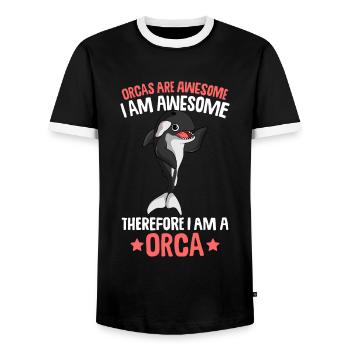 Orque - T-shirt contrasté Homme - noir/blanc - Devant - AI Model Female 172 light (172cm) & AI Model Male 178 light (178cm)