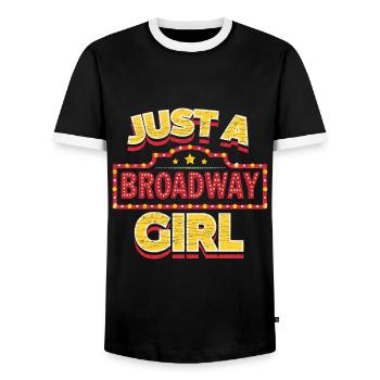 Broadway Musical Theater - Männer Kontrast-T-Shirt - Schwarz/Weiß - Vorne - AI Model Female 172 light (172cm) & AI Model Male 178 light (178cm)