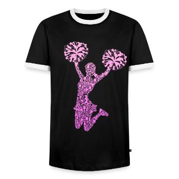 Cheerleading Cheerleader Girls Cheer - Men's Ringer Shirt - black/white - Front - AI Model Female 172 light (172cm) & AI Model Male 178 light (178cm)
