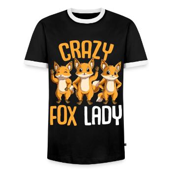 Renard - T-shirt contrasté Homme - noir/blanc - Devant - AI Model Female 172 light (172cm) & AI Model Male 178 light (178cm)