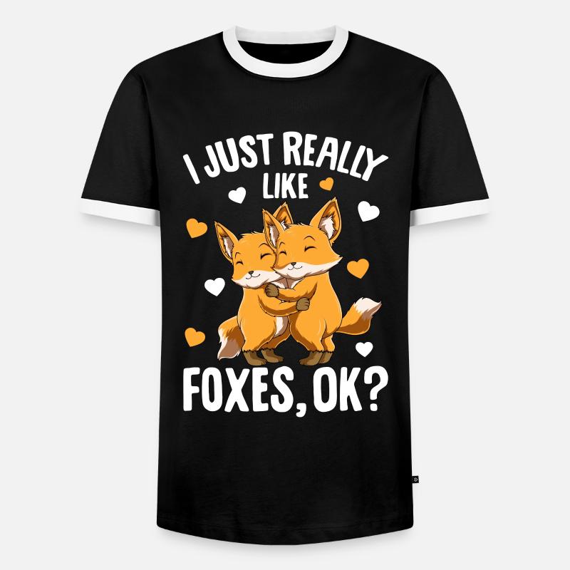 Fuchs Kinder - Männer Kontrast-T-Shirt - Schwarz/Weiß