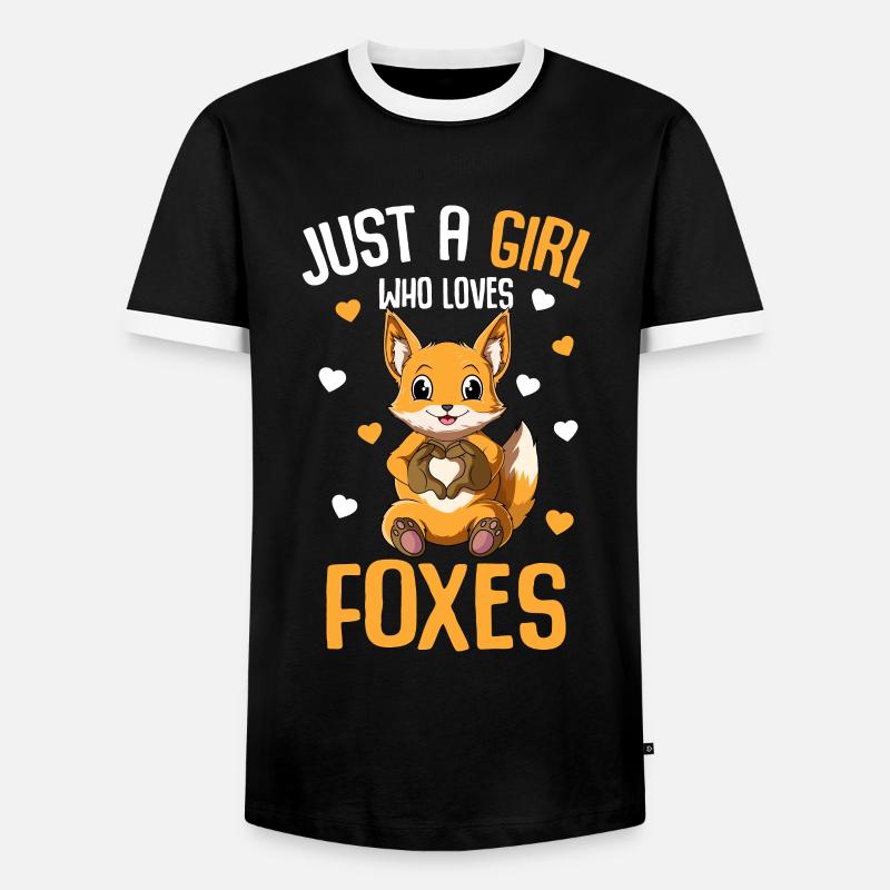 Fuchs Mädchen Kinder - Männer Kontrast-T-Shirt - Schwarz/Weiß