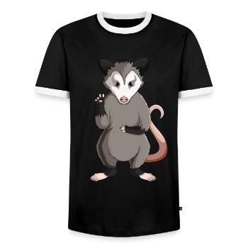 Opossum Enfants Filles Dames - T-shirt contrasté Homme - noir/blanc - Devant - AI Model Female 172 light (172cm) & AI Model Male 178 light (178cm)