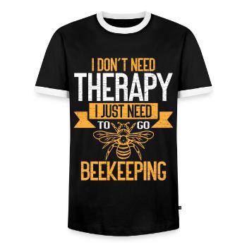 Beekeeping Imker Biene - Männer Kontrast-T-Shirt - Schwarz/Weiß - Vorne - AI Model Female 172 light (172cm) & AI Model Male 178 light (178cm)