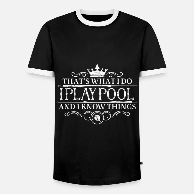 Poolbillard Billard - Männer Kontrast-T-Shirt - Schwarz/Weiß