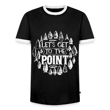 Pfeilspitzenjagd Arrowhead Hunter - Männer Kontrast-T-Shirt - Schwarz/Weiß - Vorne - AI Model Female 172 light (172cm) & AI Model Male 178 light (178cm)