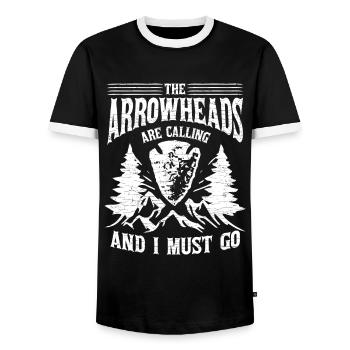 Arrowhead Hunter Pfeilspitzen - Männer Kontrast-T-Shirt - Schwarz/Weiß - Vorne - AI Model Female 172 light (172cm) & AI Model Male 178 light (178cm)