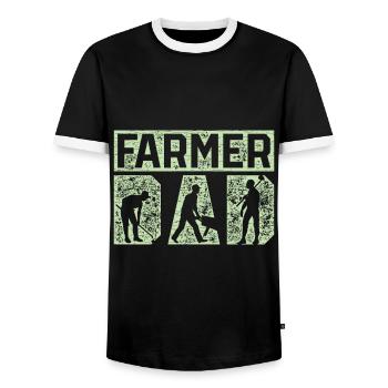Bauer Papa Landwirt - Männer Kontrast-T-Shirt - Schwarz/Weiß - Vorne - AI Model Female 172 light (172cm) & AI Model Male 178 light (178cm)