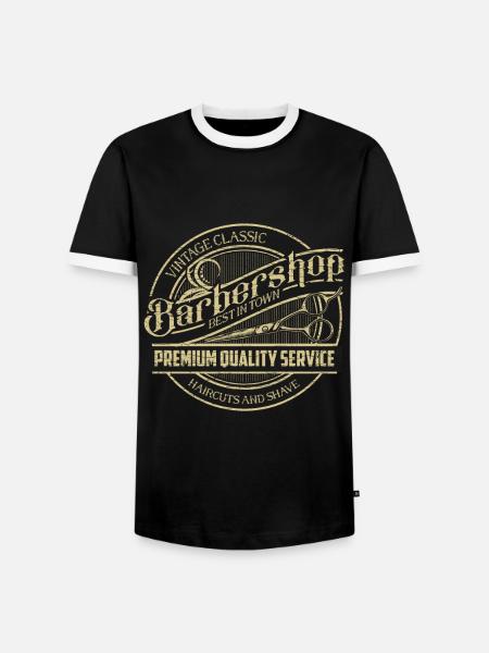 Barber Friseur Friseuse Geschenk - Männer Kontrast-T-Shirt - Schwarz/Weiß