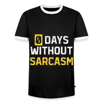 Sarkasmus Sarkastischer Humor Lustige Sprüche - Männer Kontrast-T-Shirt - Schwarz/Weiß - Vorne - AI Model Female 172 light (172cm) & AI Model Male 178 light (178cm)
