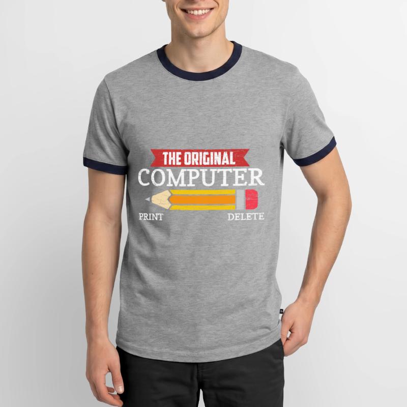 Computer Nerd Programmierer Informatiker Männer Kontrast-T-Shirt