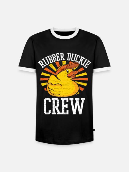 Badeente Quietscheente Gummiente - Männer Kontrast-T-Shirt - Schwarz/Weiß