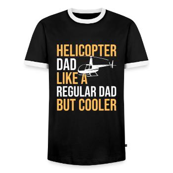 Helicopter Dad Like A Regular Dad But Cooler - Männer Kontrast-T-Shirt - Schwarz/Weiß - Vorne - AI Model Female 172 light (172cm) & AI Model Male 178 light (178cm)