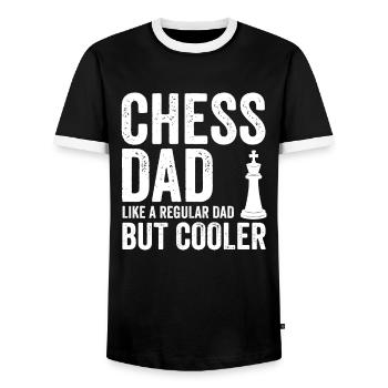 Chess Dad Like A Regular Dad But Cooler - Men's Ringer Shirt - black/white - Front - AI Model Female 172 light (172cm) & AI Model Male 178 light (178cm)