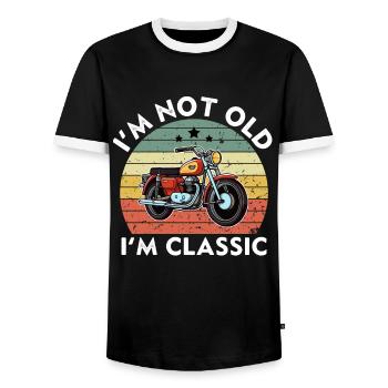 I'm Not Old I'm Classic - Vintage Retro Sunset - Men's Ringer Shirt - black/white - Front - AI Model Female 172 light (172cm) & AI Model Male 178 light (178cm)