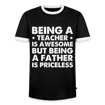 Being A Teacher Is Awesome But Being A Father - Men's Ringer Shirt - black/white - Front - AI Model Female 172 light (172cm) & AI Model Male 178 light (178cm)