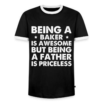Being A Baker Is Awesome But Being A Father - Men's Ringer Shirt - black/white - Front - AI Model Female 172 light (172cm) & AI Model Male 178 light (178cm)