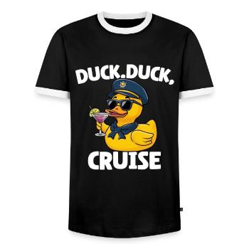 Croisière Duck Duck - T-shirt contrasté Homme - noir/blanc - Devant - AI Model Female 172 light (172cm) & AI Model Male 178 light (178cm)