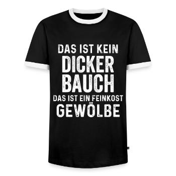 Das Ist Kein Dicker Bauch - Männer Kontrast-T-Shirt - Schwarz/Weiß - Vorne - AI Model Female 172 light (172cm) & AI Model Male 178 light (178cm)