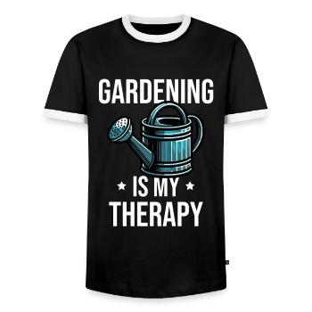 Gardening Is My Therapy - Männer Kontrast-T-Shirt - Schwarz/Weiß - Vorne - AI Model Female 172 light (172cm) & AI Model Male 178 light (178cm)