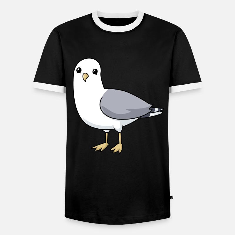 Comic Möwe Gull - Männer Kontrast-T-Shirt - Schwarz/Weiß