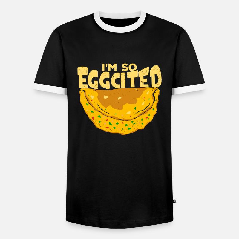 Egg omelette breakfast cook gift - Men's Ringer Shirt - black/white
