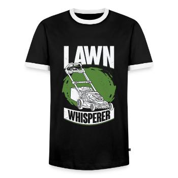 Rasenmäher Rasen Mähen Garten Gärtner Geschenk - Männer Kontrast-T-Shirt - Schwarz/Weiß - Vorne - AI Model Female 172 light (172cm) & AI Model Male 178 light (178cm)