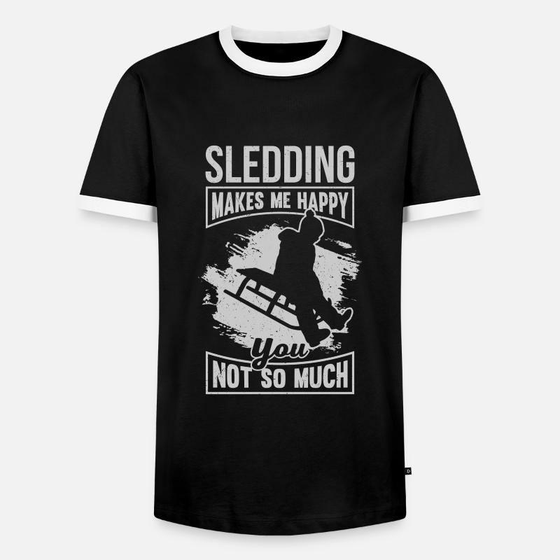 Sledging Winter Sledge Gift - Men's Ringer Shirt - black/white