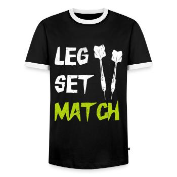 Dart Dartkönig lustig darts spruch - Männer Kontrast-T-Shirt - Schwarz/Weiß - Vorne - AI Model Female 172 light (172cm) & AI Model Male 178 light (178cm)