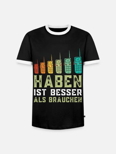 Amateurfunken Hobby Funker Funkgerät - Männer Kontrast-T-Shirt - Schwarz/Weiß