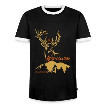 Jäger Geschenk Waidmannsheil-Jagen ist Naturschutz - Männer Kontrast-T-Shirt - Schwarz/Weiß - Vorne - AI Model Female 172 light (172cm) & AI Model Male 178 light (178cm)