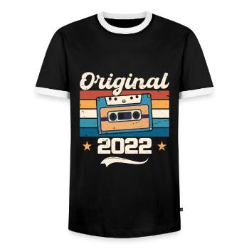 Born Gift Original 2022 Idée cadeau 2022 - T-shirt contrasté Homme - noir/blanc - Devant - AI Model Female 172 light (172cm) & AI Model Male 178 light (178cm)
