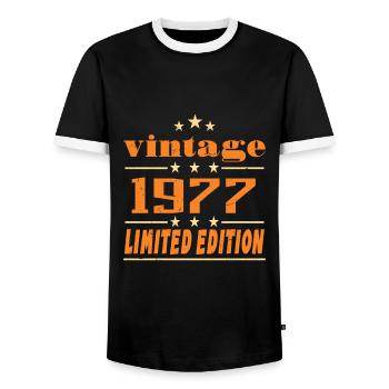 1977 Vintage Retro Birthday Bday Gift 1977 - T-shirt contrasté Homme - noir/blanc - Devant - AI Model Female 172 light (172cm) & AI Model Male 178 light (178cm)