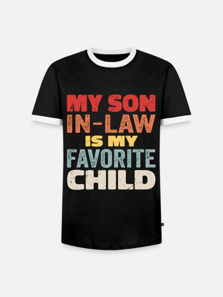 Min svigersøn er mit yndlingsbarn - Herre kontrast-T-shirt - sort/hvid