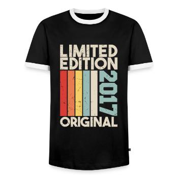 2017 - Cadeau d’anniversaire en édition limitée 2017 Original - T-shirt contrasté Homme - noir/blanc - Devant - AI Model Female 172 light (172cm) & AI Model Male 178 light (178cm)