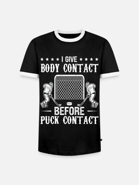 Ice hockey spieler - Männer Kontrast-T-Shirt - Schwarz/Weiß