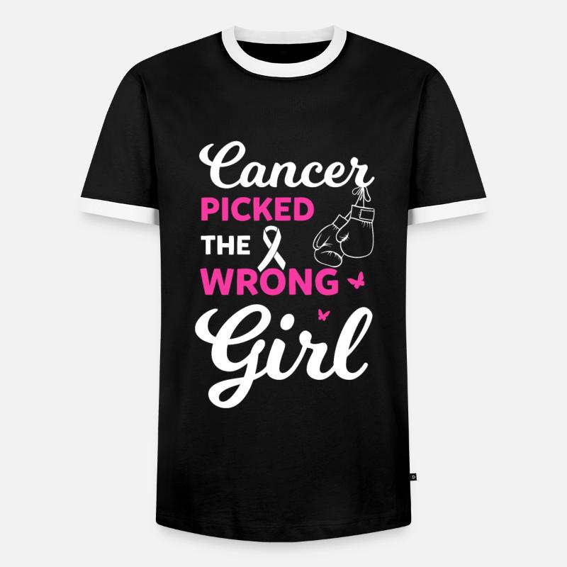 Falsches Mädchen Gewählt - Krebsbewusstsein - Männer Kontrast-T-Shirt - Schwarz/Weiß