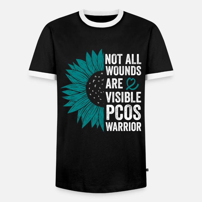 PCOS Warrior: Invisible Combat - Men's Ringer Shirt - black/white