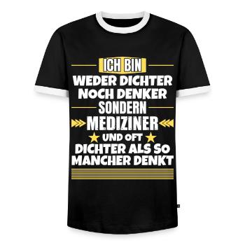Neither poets nor thinkers, but physicians - Men's Ringer Shirt - black/white - Front - AI Model Female 172 light (172cm) & AI Model Male 178 light (178cm)