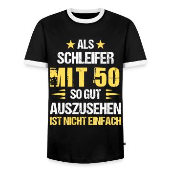 Avec 50 broyeurs de belle apparence - T-shirt contrasté Homme - noir/blanc - Devant - AI Model Female 172 light (172cm) & AI Model Male 178 light (178cm)
